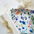 روسری سفید طرح گلشن - سوپر ابریشم یونیک
