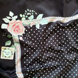 روسری مشکی طرح نیکو - ابریشم توییل