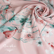 روسری گل بهی طرح خزان - کرپ حریر