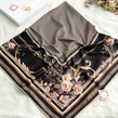 روسری مشکی طرح پرنیان - ابریشم توییل - قواره ۱۰۰