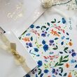 روسری سفید طرح گلشن - سوپر ابریشم یونیک