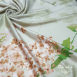 روسری سبز طرح اردیبهشت - ابریشم توییل - قواره ۱۰۰
