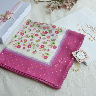 روسری سرخابی طرح مهنا - نخی - قواره ۹۵