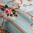 روسری فیرروزه ای خاکستری طرح دیبا - سوپر نخ
