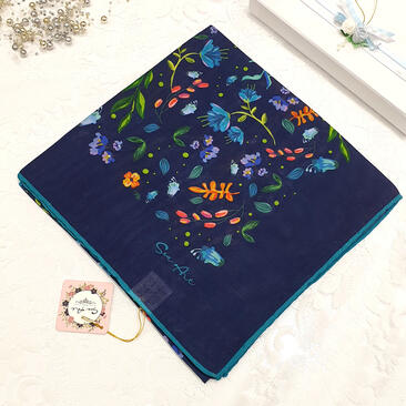 گلشن سرمه ای - نخی - قواره ۱۰۵ - کد A